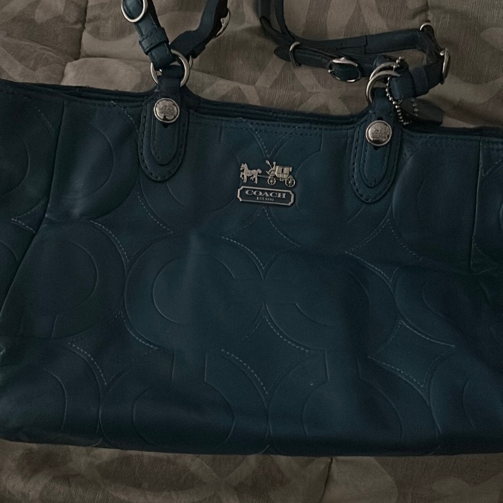 Blue Coach handbag